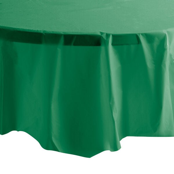 *WHOLESALE*  84'' Round Green Table Cloth Plastic Disposable 36/Case