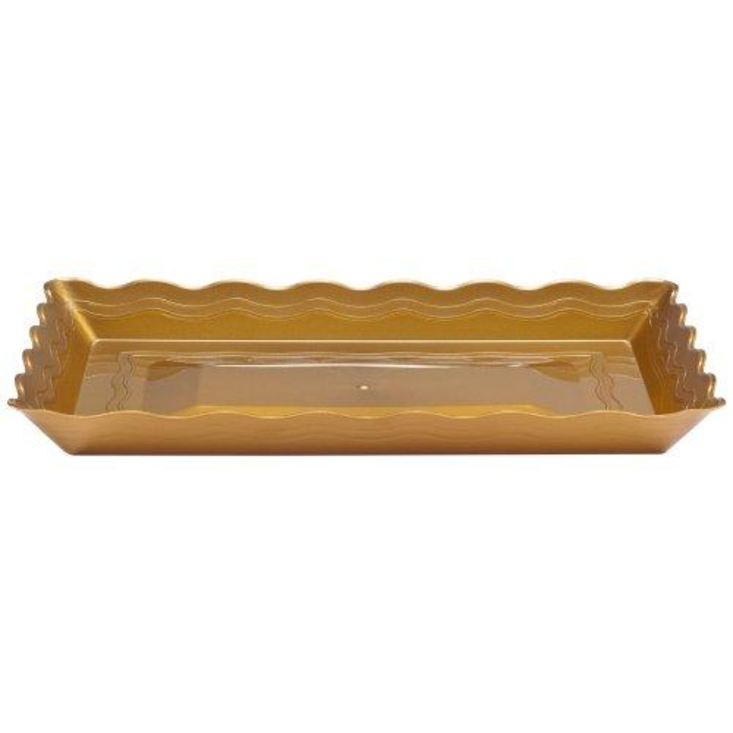 12" x 18" Gold Rectangular Serving Tray Plastic