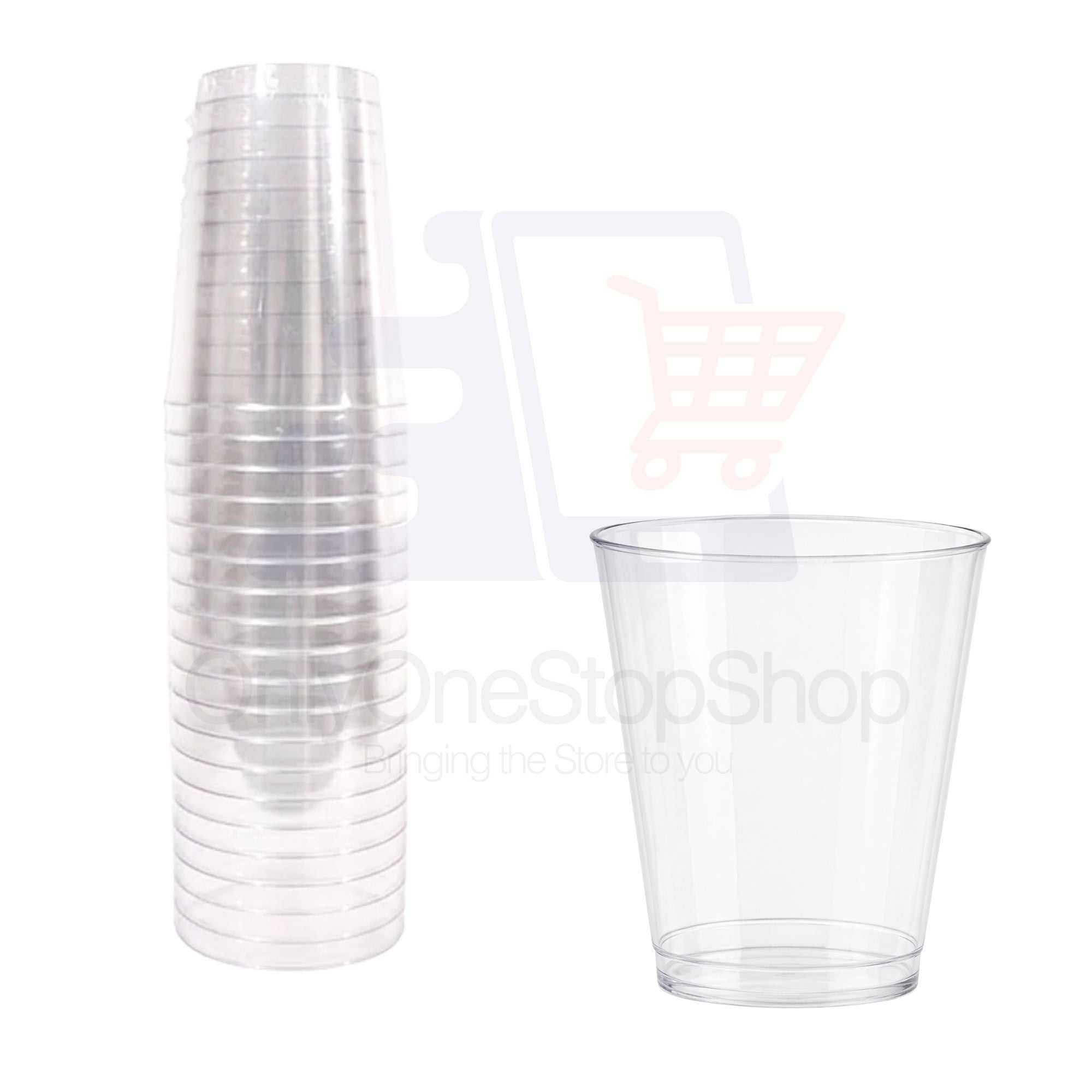 10oz Clear Plastic Wine Glasses Tumblers – Disposable Heavy Duty BPA Free Party Cups