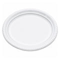 *JUMBO PACK* 12¼"x9¾" White Plastic Disposable Heavy Weight Oval Serving Plate