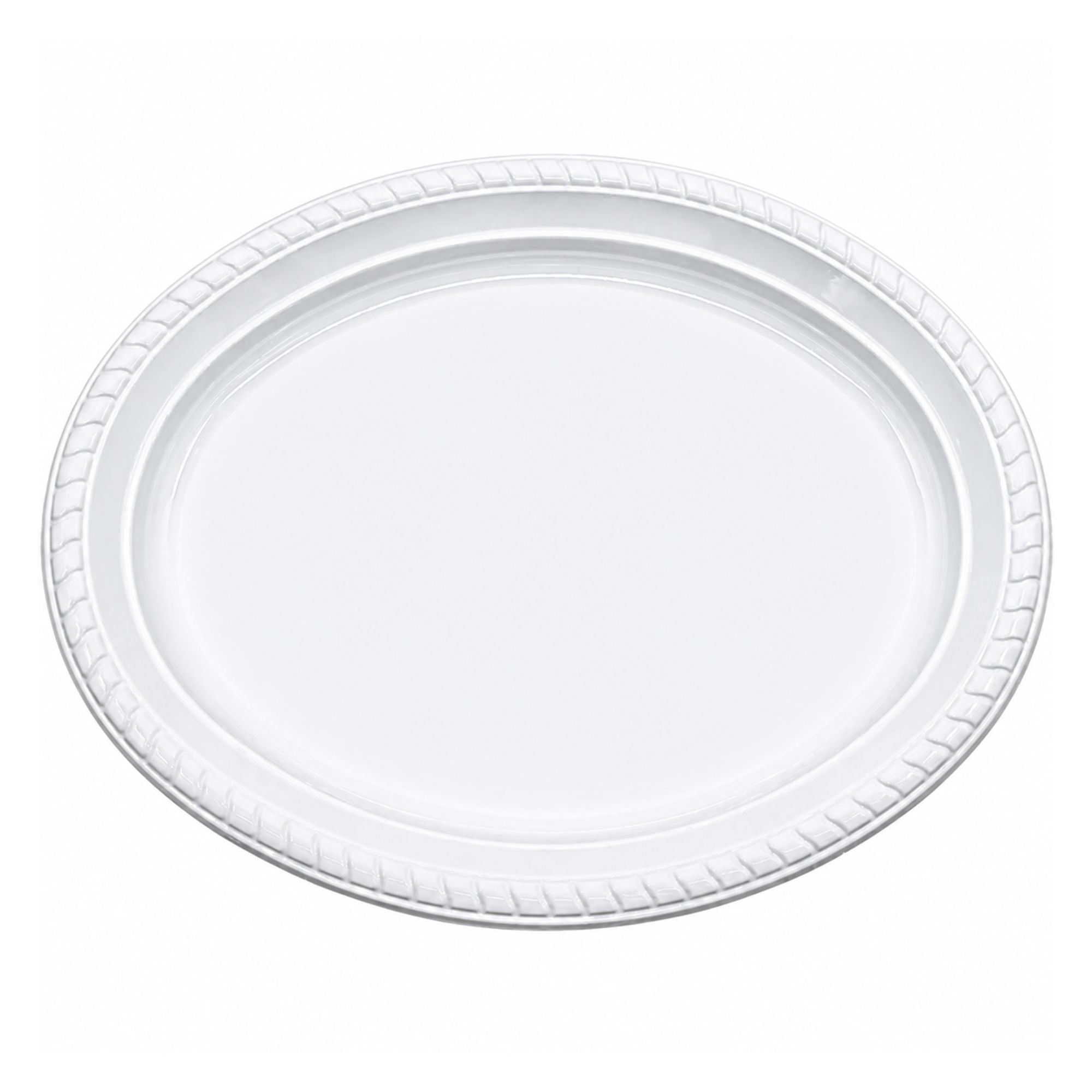 *JUMBO PACK* 12¼"x9¾" White Plastic Disposable Heavy Weight Oval Serving Plate