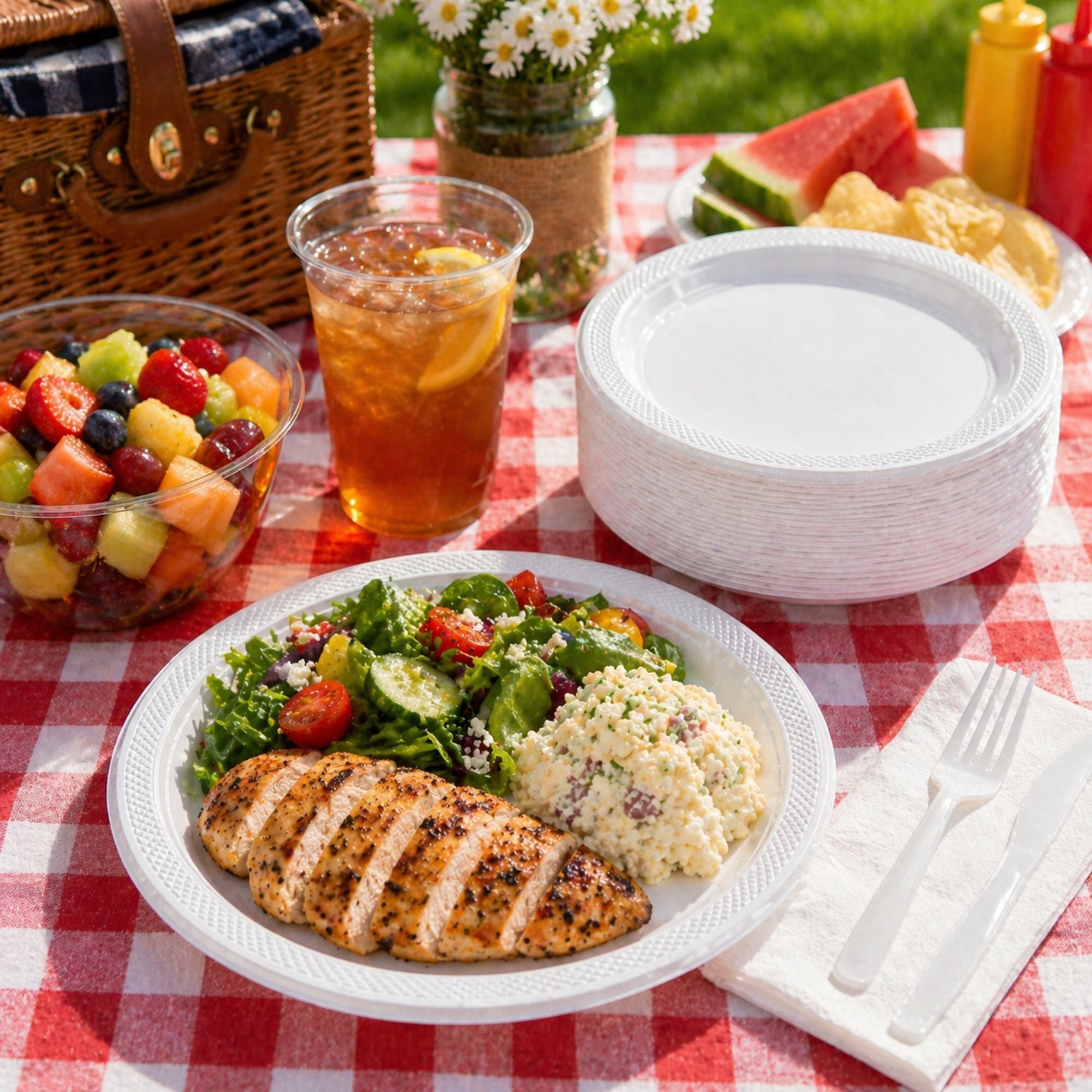 *BUY BULK* 10" Plates White Heavy Weight Plastic Disposable