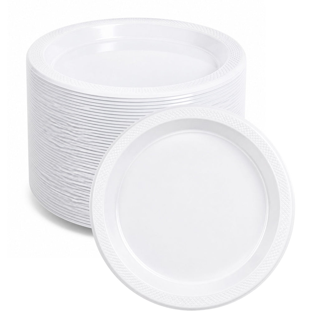 *BUY BULK* 7" Plates White Heavy weight Plastic  Disposable