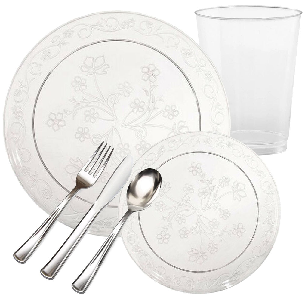 *JUMBO PACK* D'Vine 10" Clear  Plate Heavyweight Plastic