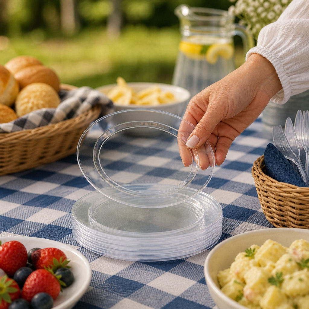 *JUMBO PACK*6" Buffet Plate Clear Heavyweight plastic Disposable