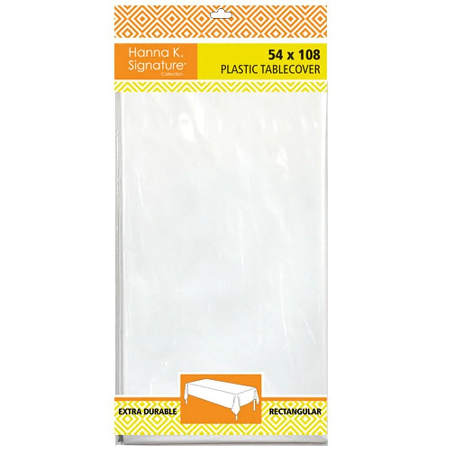 54" x 108" White Lace Rectangle Disposable Plastic Premium Tablecloth Heavyweight