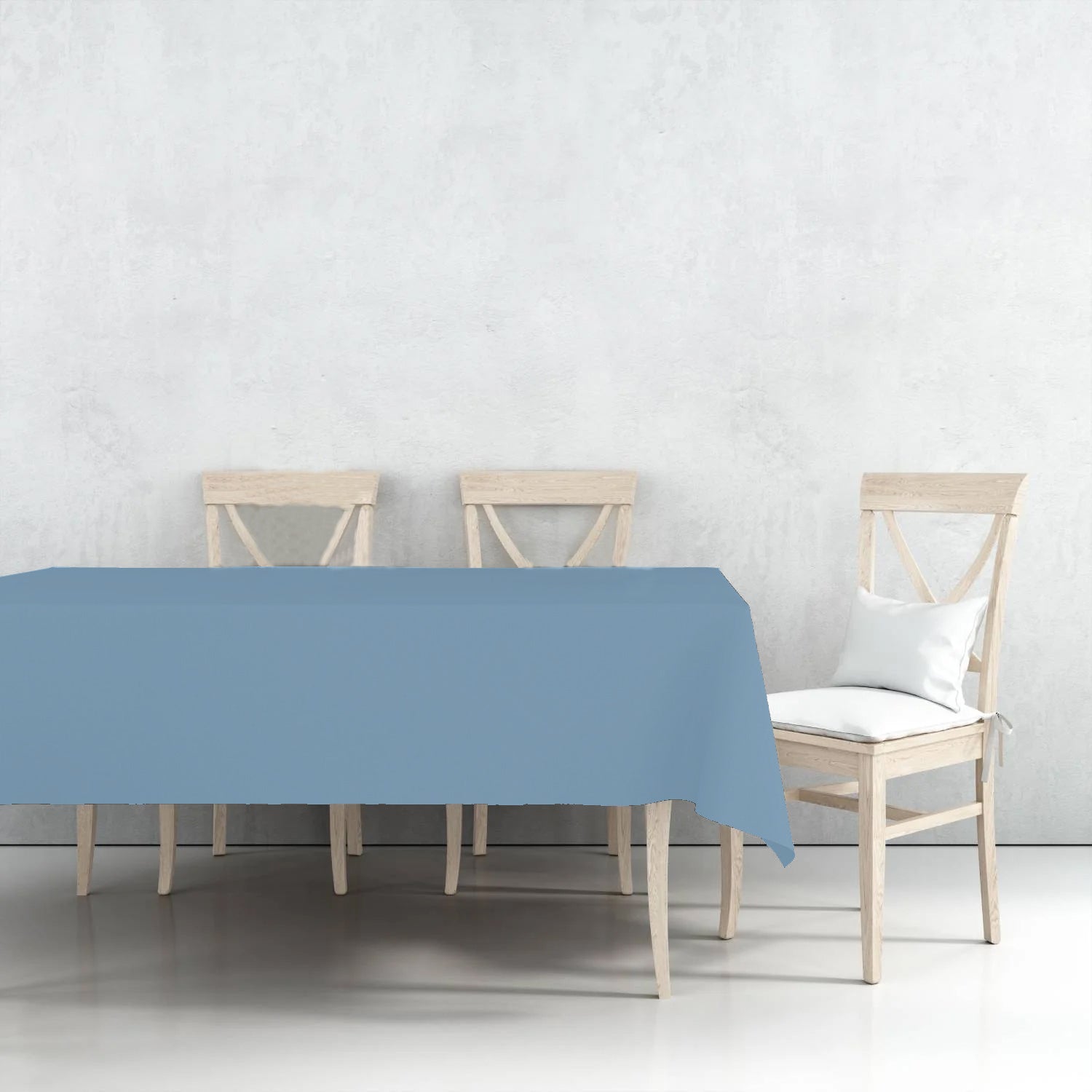 54" x 108" Light Blue Rectangle Disposable Plastic Premium Tablecloth Heavyweight