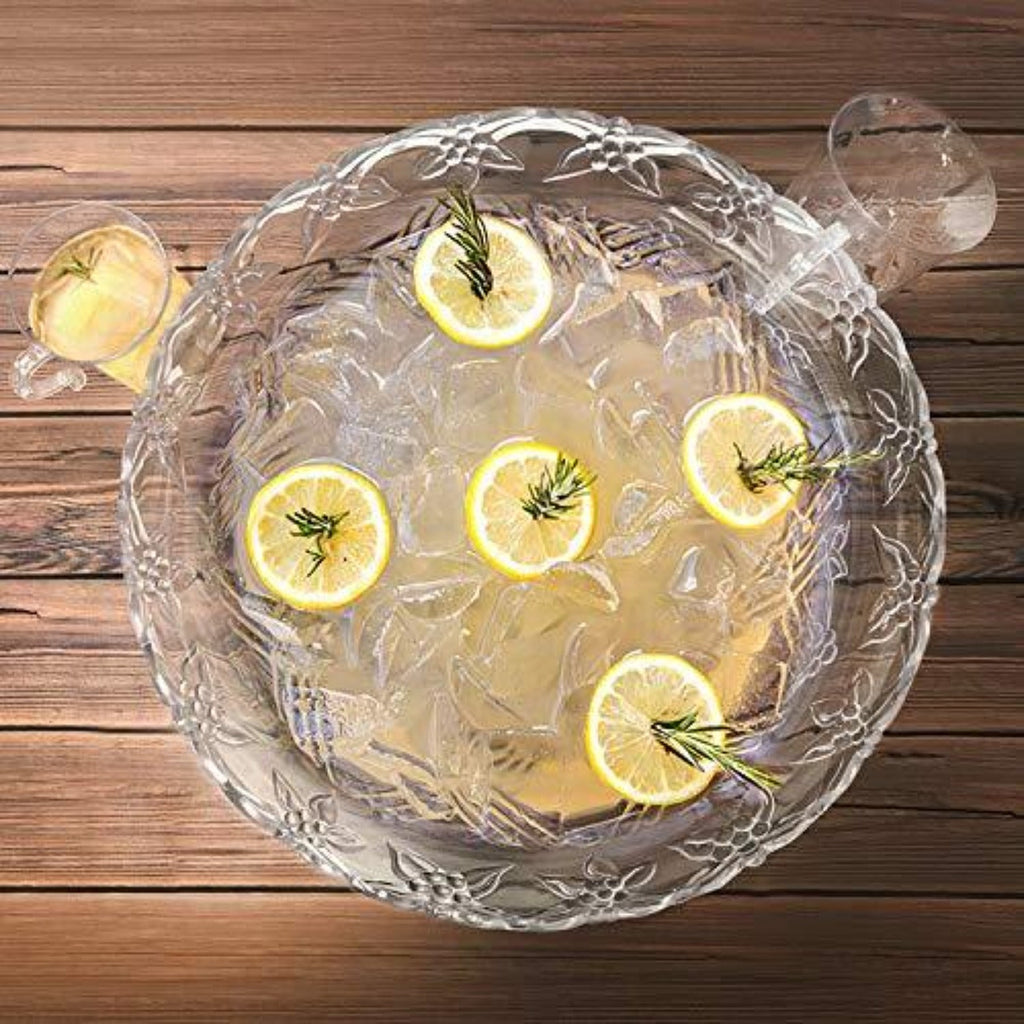 8 Quart Clear Premium EXTRA Heavy Weight Plastic Punch Bowl