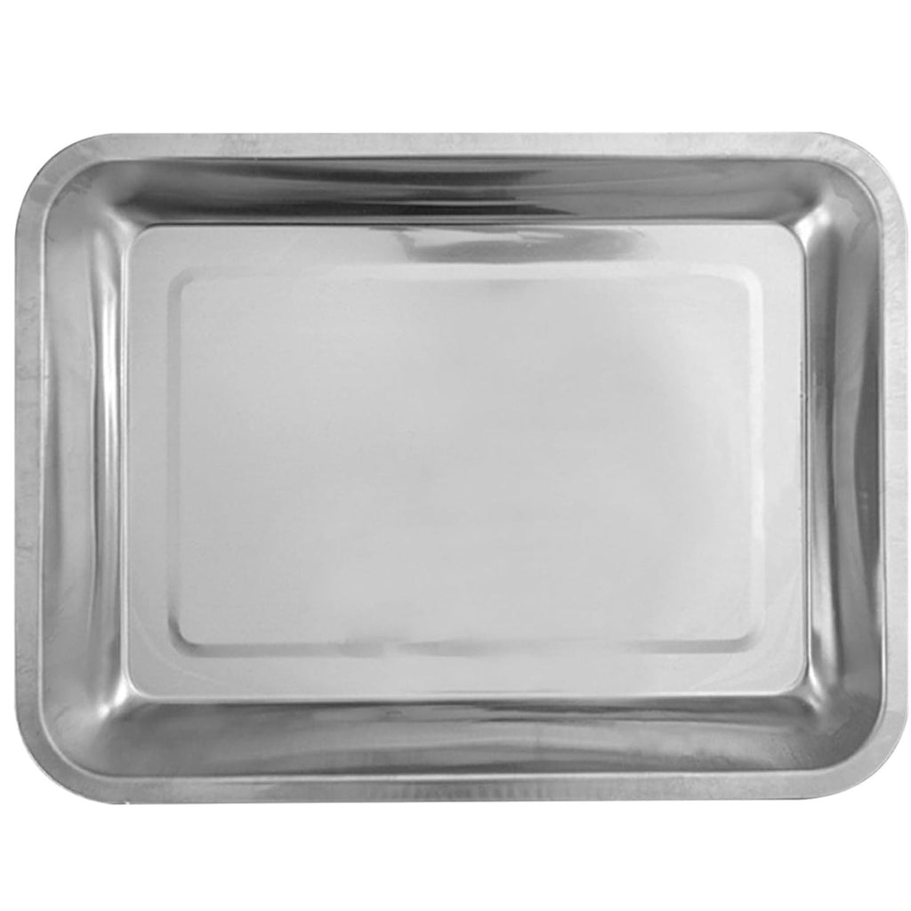 17.75X12.75 Silver Rectangle Metallic Serving Disposable Plastic Tray,