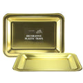17.75X12.75 Gold Rectangle Metallic Serving Disposable Plastic Tray