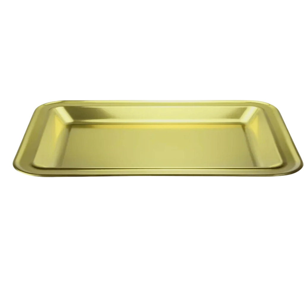 17.75X12.75 Gold Rectangle Metallic Serving Disposable Plastic Tray