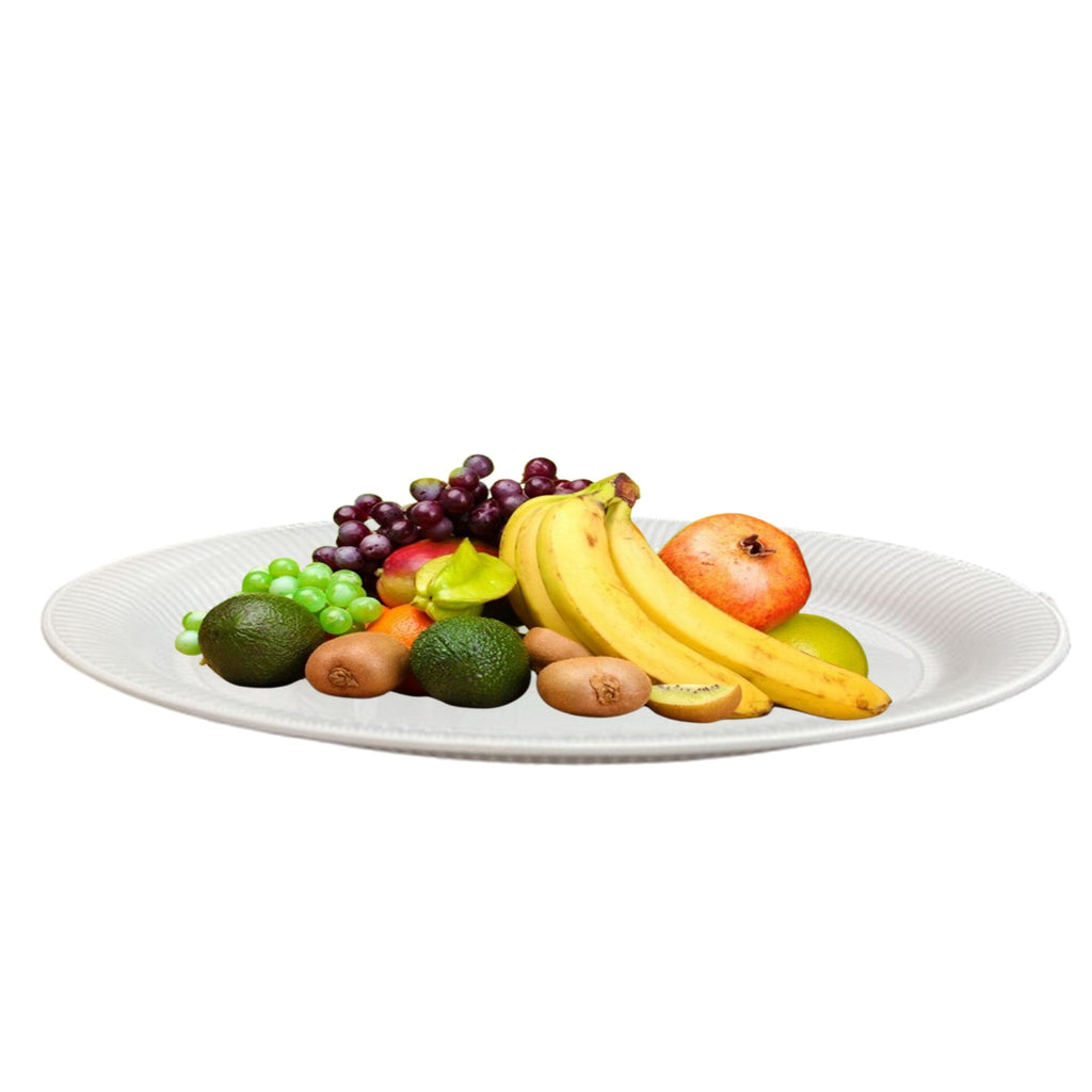 14.25"X 18.5'' Oval Tray White Heavy Weight Plastic