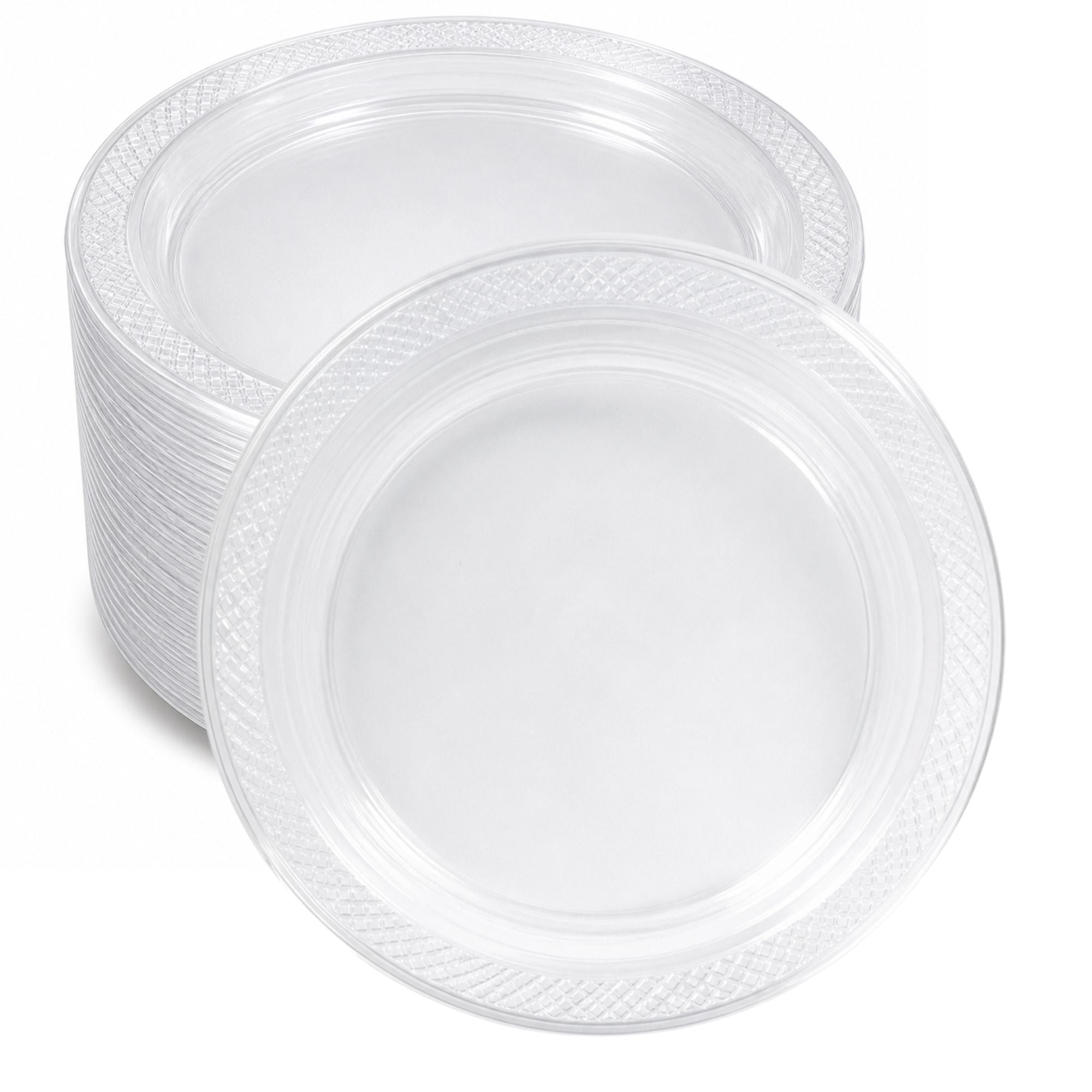 *BUY BULK* 10" Plates Clear Heavy Weight Plastic Disposable