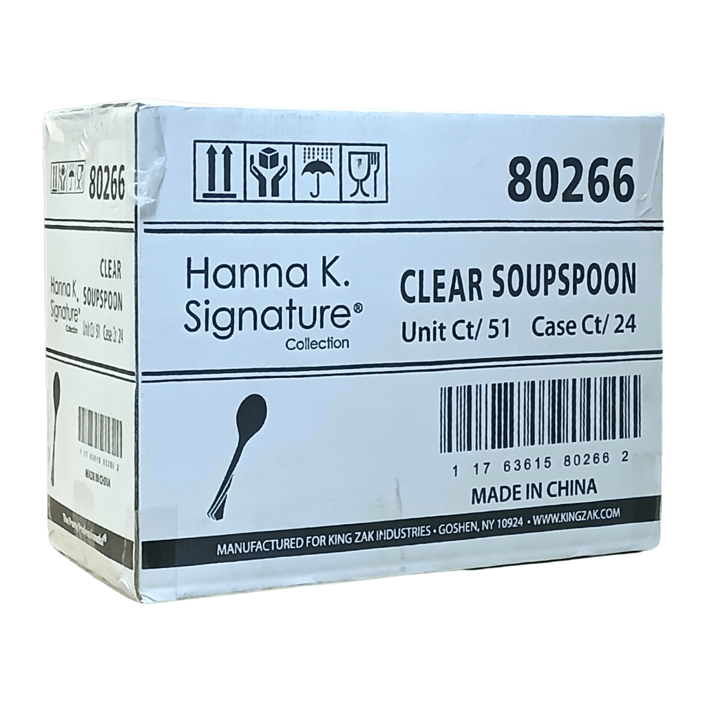 *WHOLESALE* Heavyweight Plastic Soupspoon Clear 1224/Case