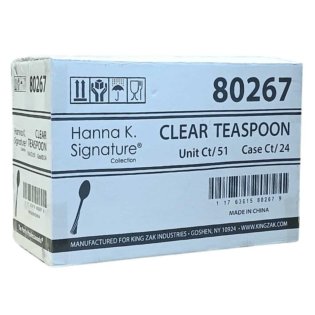 *WHOLESALE* Heavyweight Plastic Teaspoon Clear 1224/Case