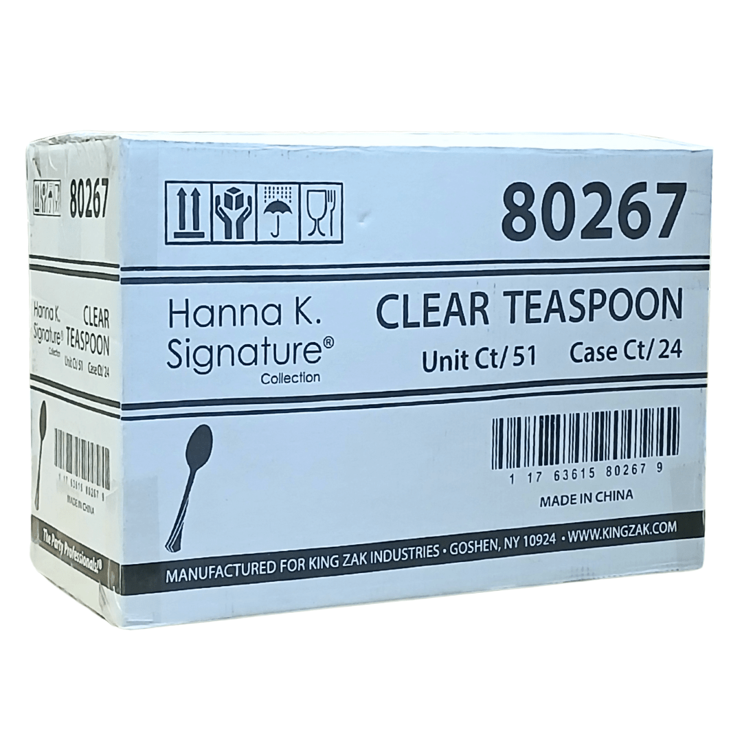 *WHOLESALE* Heavyweight Plastic Teaspoon Clear 1224/Case