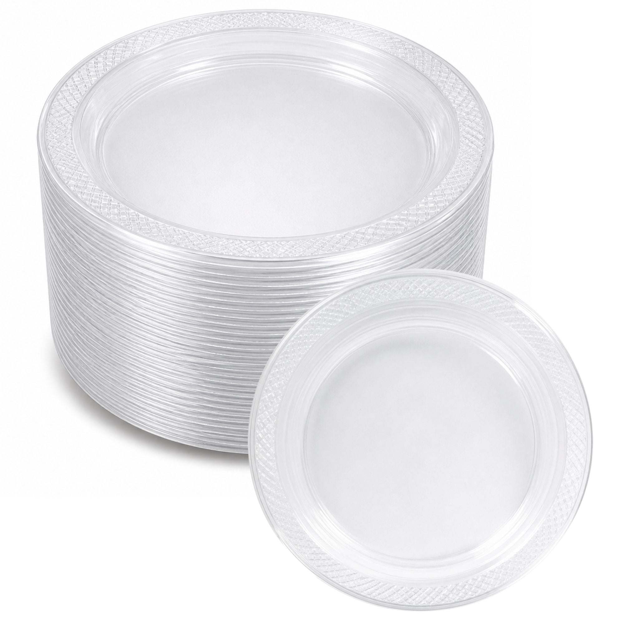 *BUY BULK * 7" Plates Clear Heavyweight Plastic Disposable