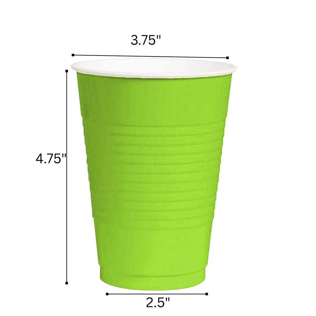 18oz Plastic Cups Lime Green  50 Pack