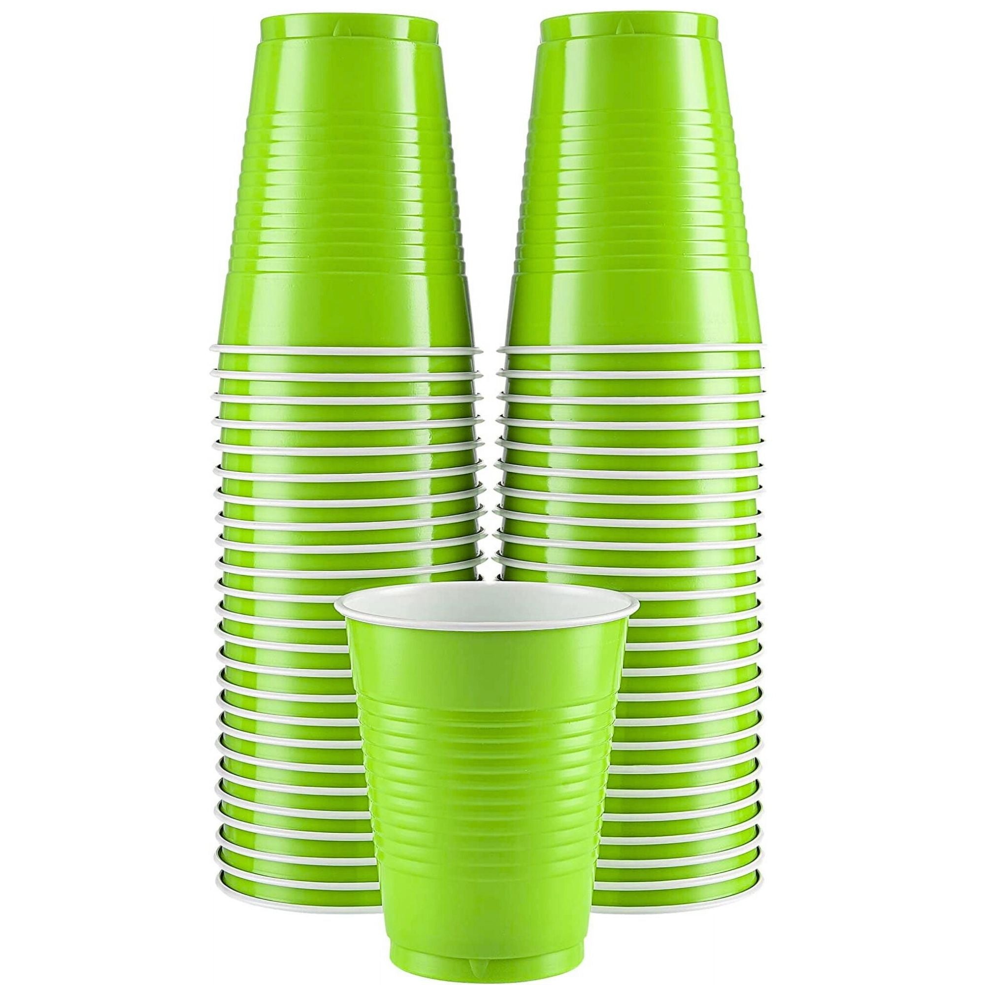 18oz Plastic Cups Lime Green  50 Pack