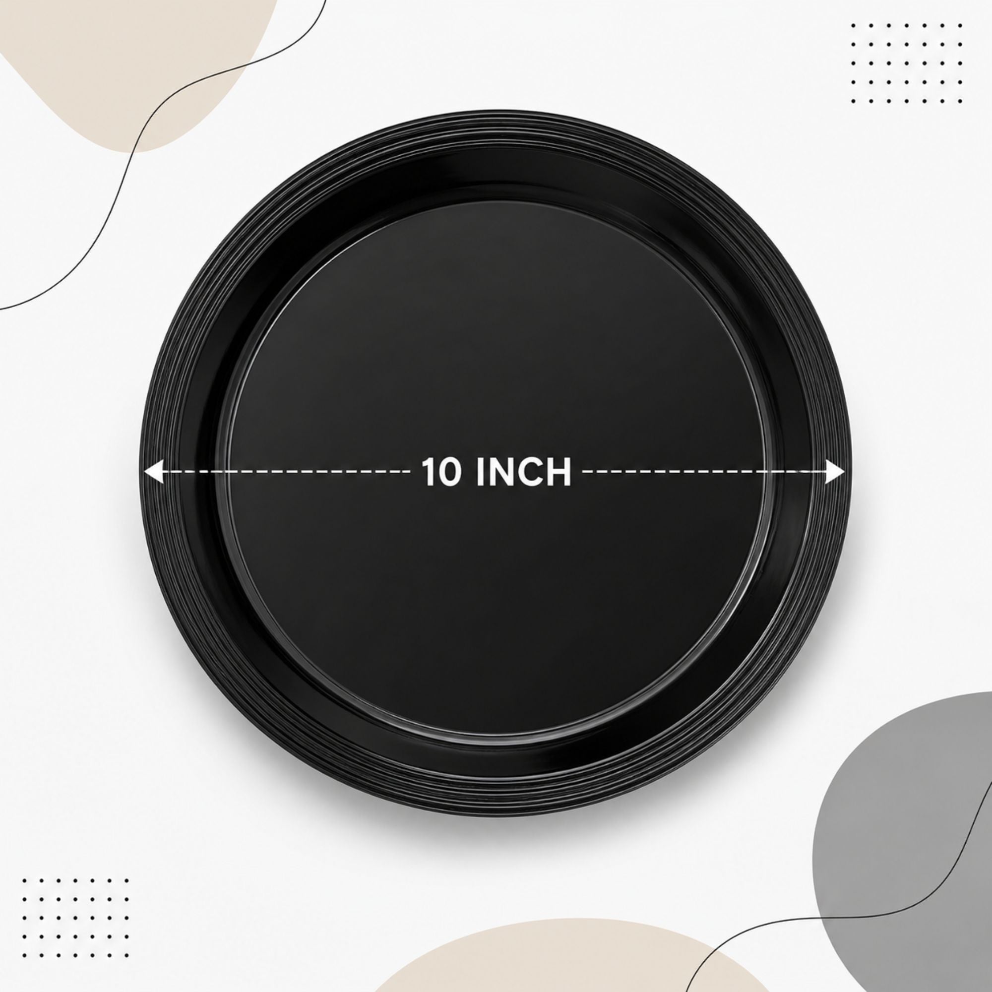 *BUY BULK* 10" Black Plates Disposable Plastic