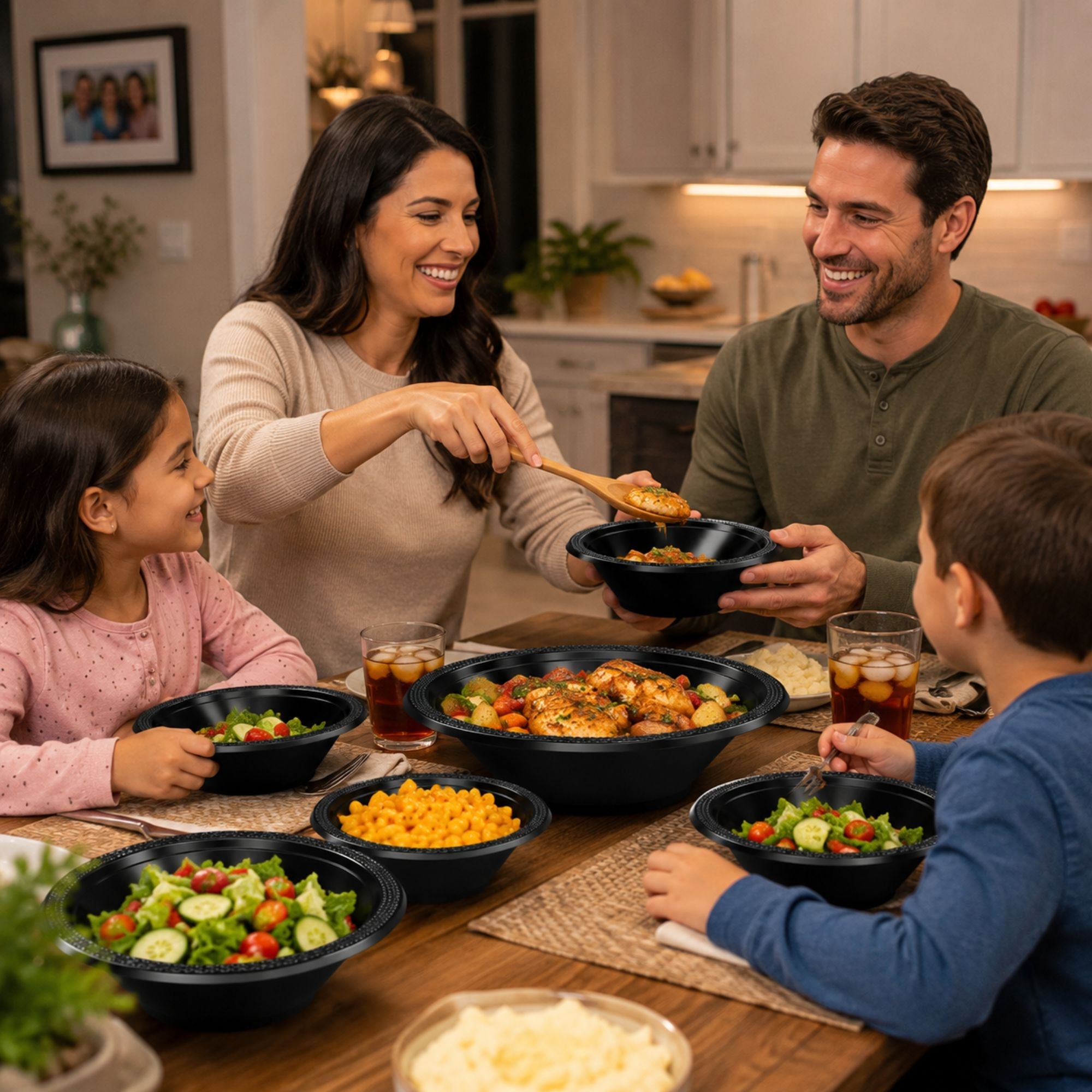 15oz Plastic Bowl Black ( 6-Pack)