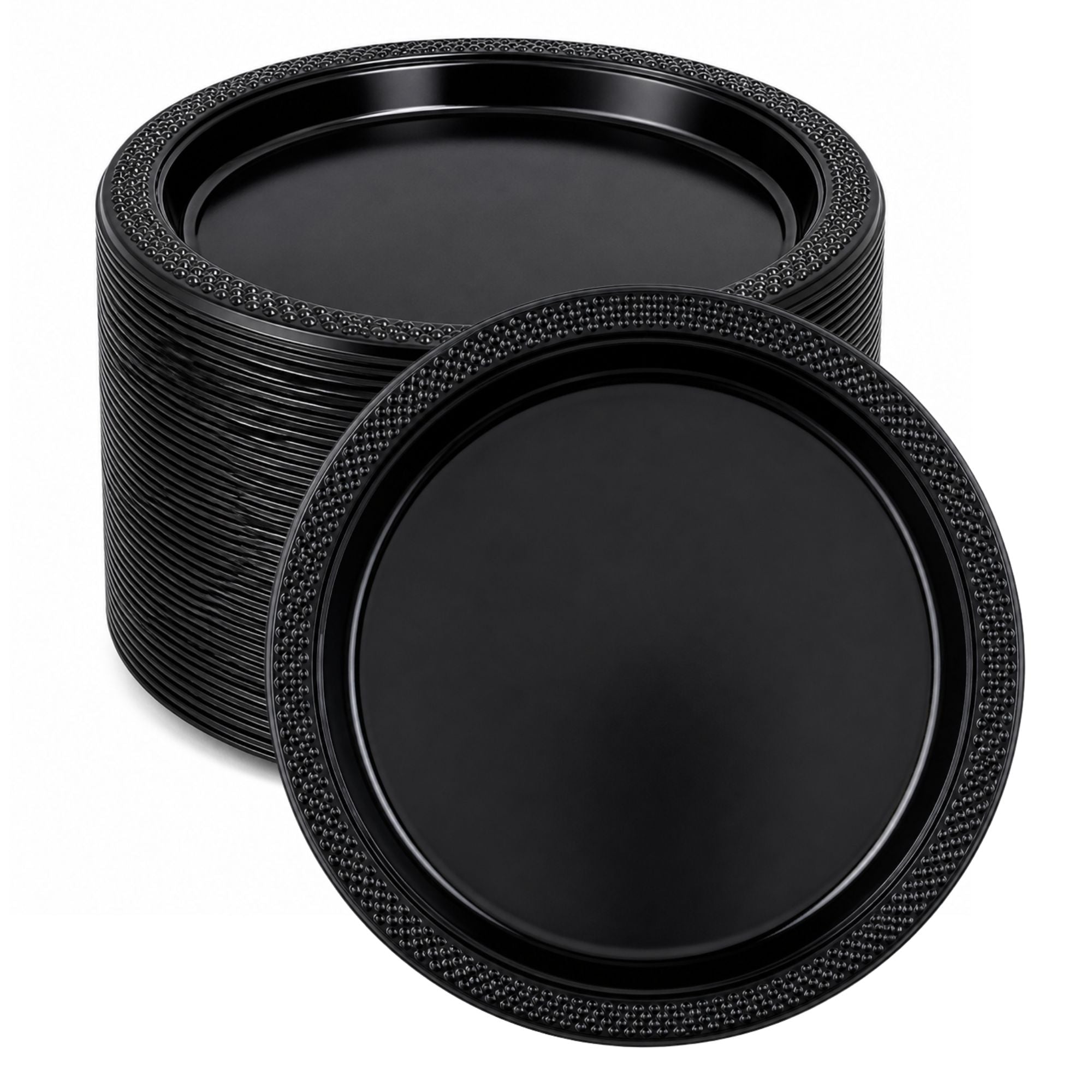 *BUY BULK* 9" Black Plastic Plate Disposable