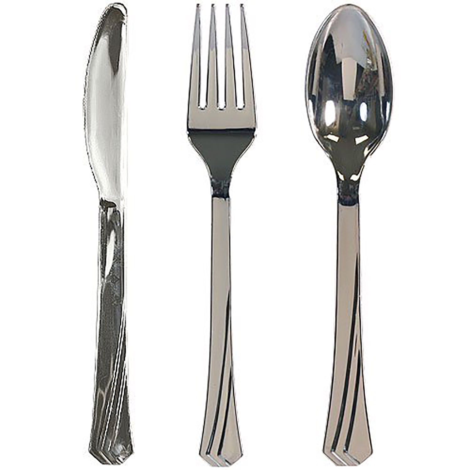Polished Silver Soupspoons Plastic