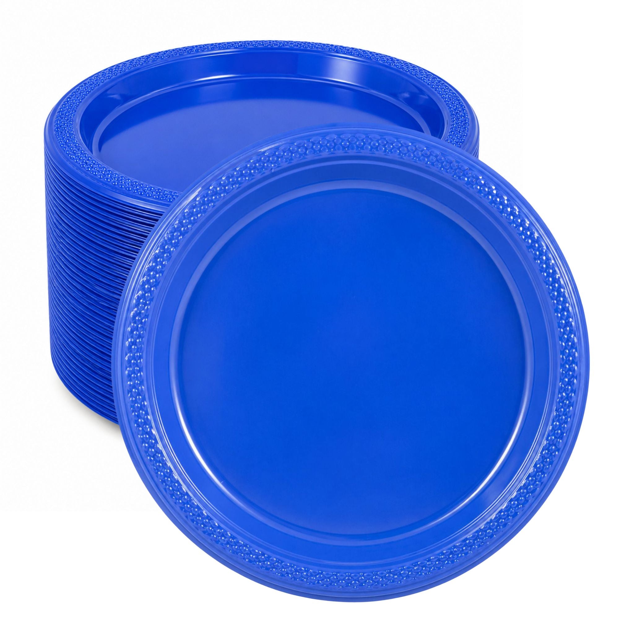 *BUY BULK* 10" Blue Plate Disposable Plastic