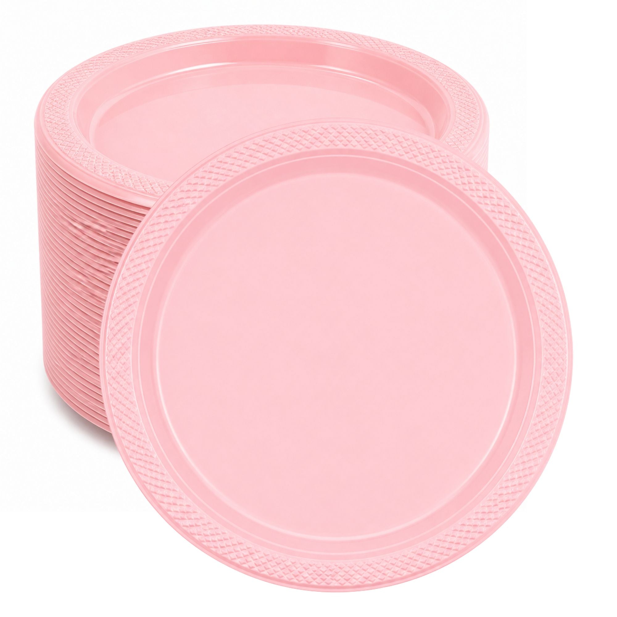 *BUY BULK* 10" Plastic Pink Plates