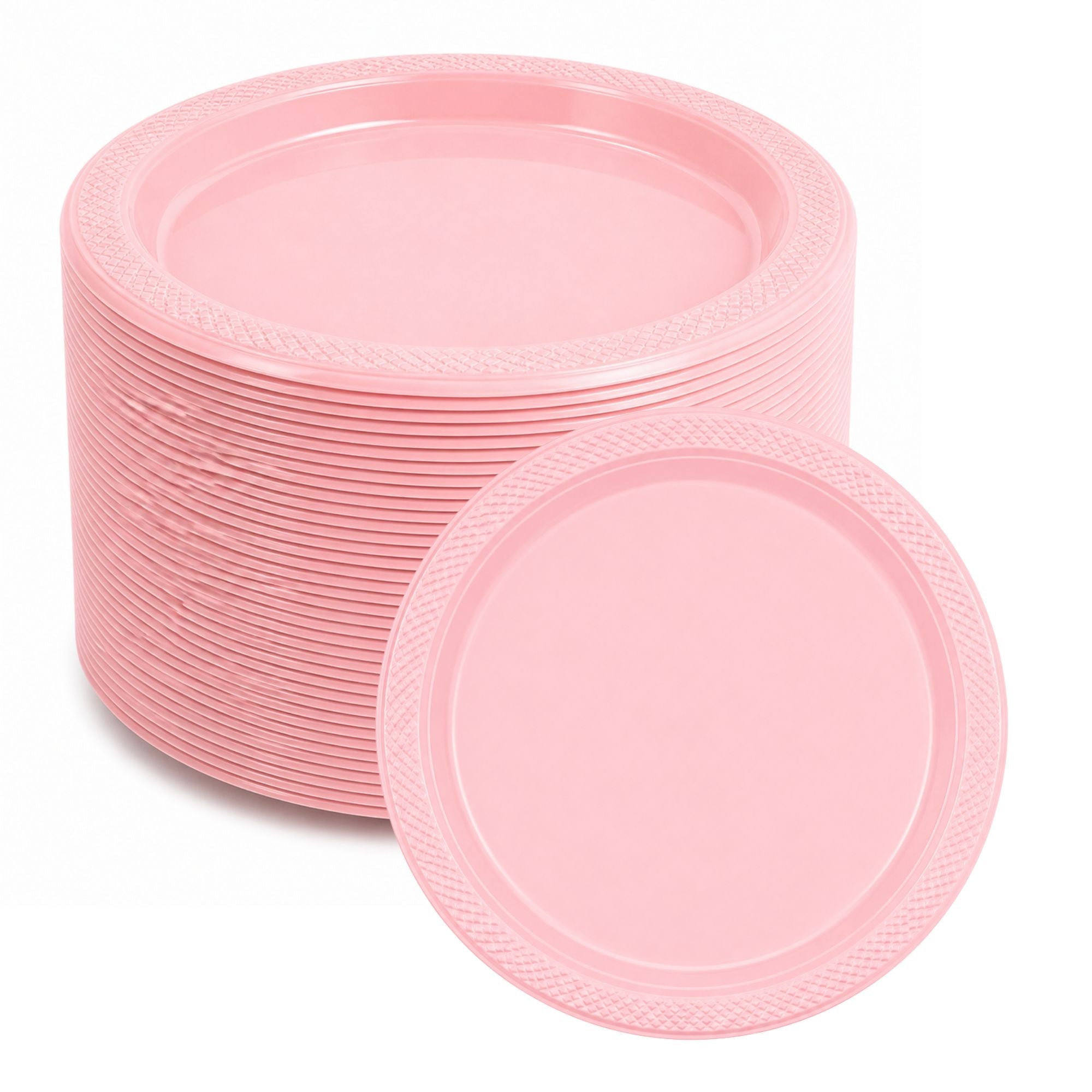 *BUY BULK* 7" Pink Plate Disposable  Plastic