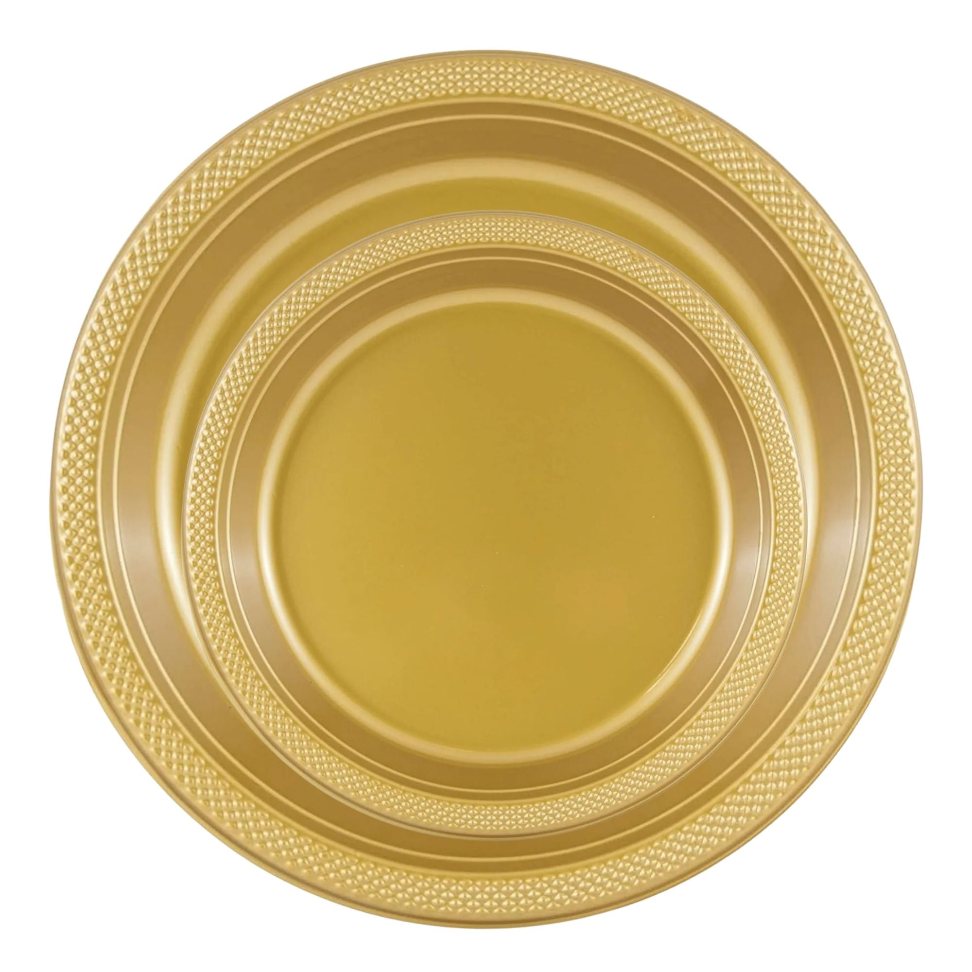 10" & 7" Gold Disposable Plastic Plates Combo Set