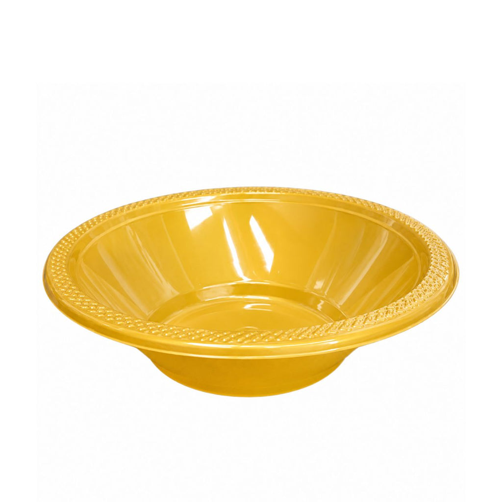 Disposable 15oz Gold Plastic Bowls | Durable & BPA-Free Plastic