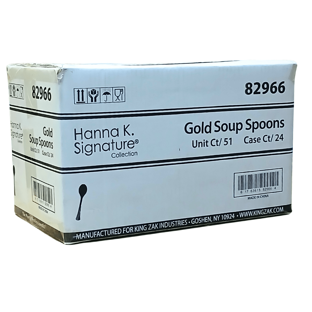 *WHOLESALE* Heavyweight Plastic Soupspoon Gold 1224/case