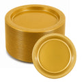 *BUY BULK* 7" Gold Plate Disposable Plastic