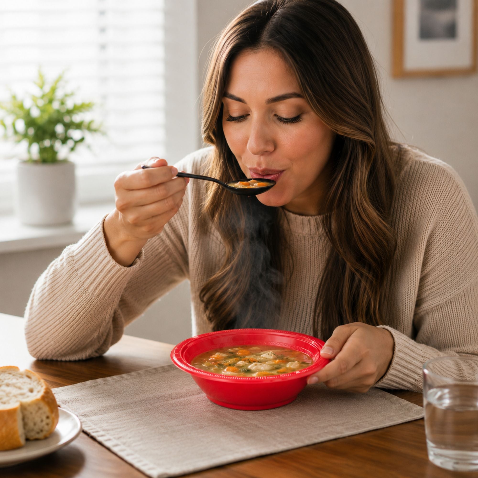 15oz Plastic Bowl Red - BPA-free plastic