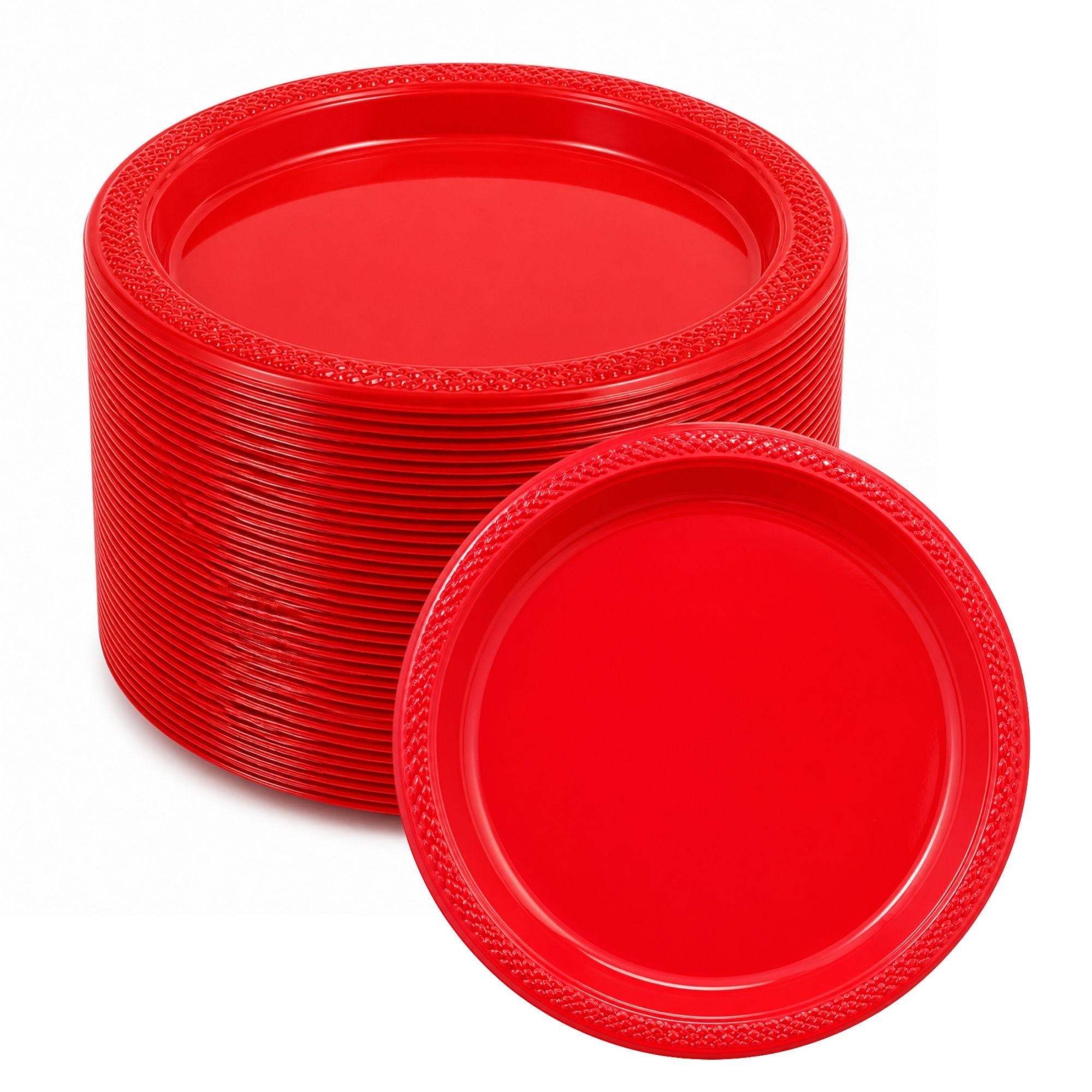 *BUY BULK* 7" Plates Red Disposable Plastic