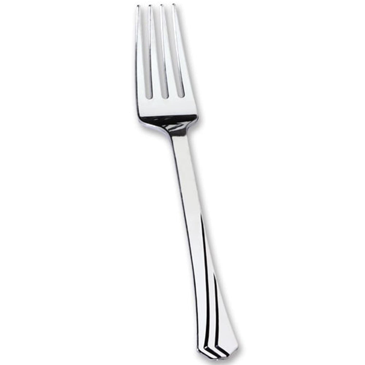 Polished Fork Silver Plastic