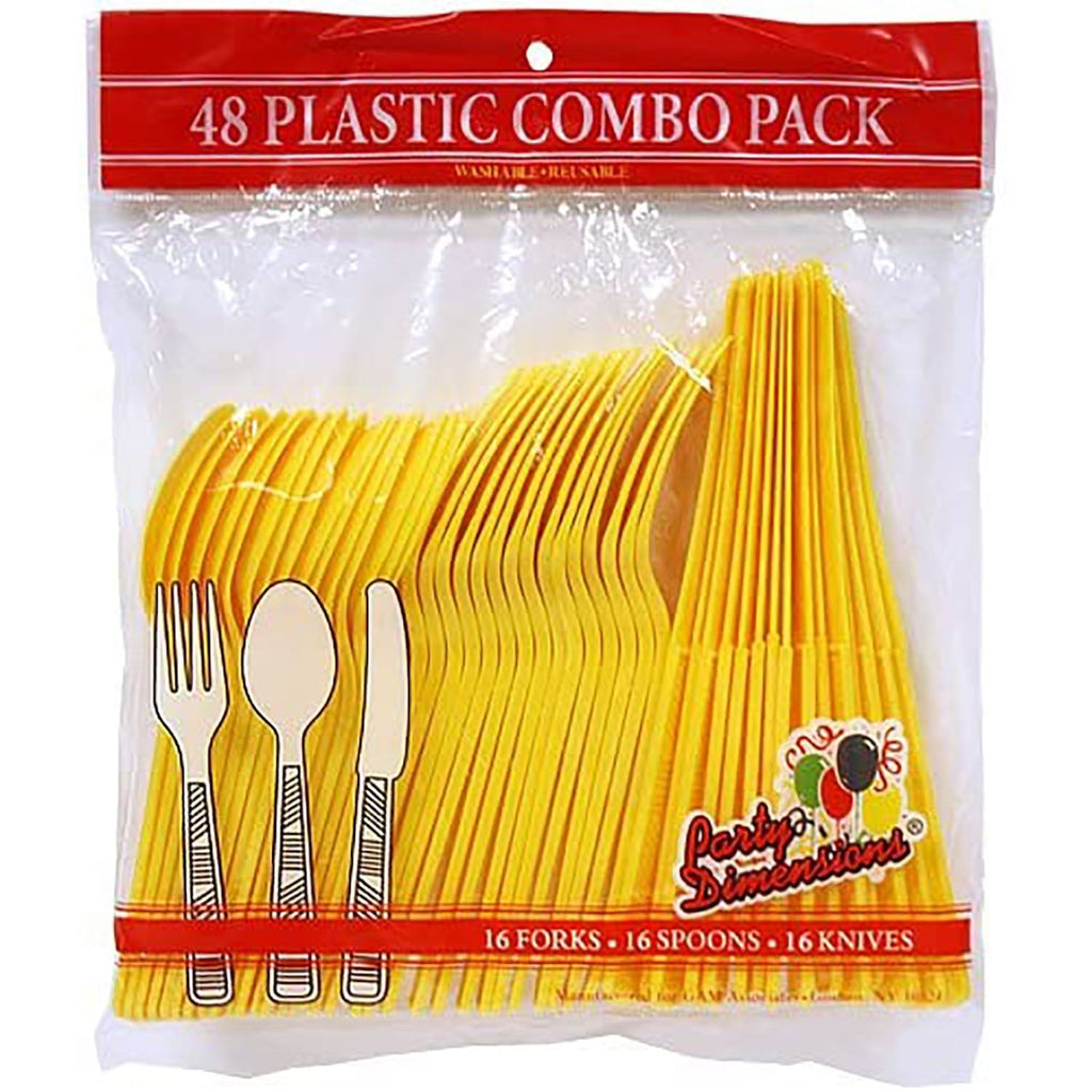 Sunshine Yellow Combo Cutlery Plastic Disposable