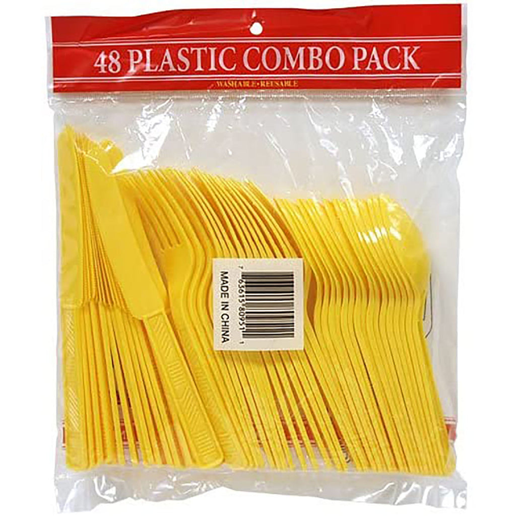 Sunshine Yellow Combo Cutlery Plastic Disposable