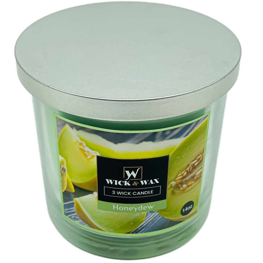 14oz Honeydew Scented Jar Candle (3-wick)