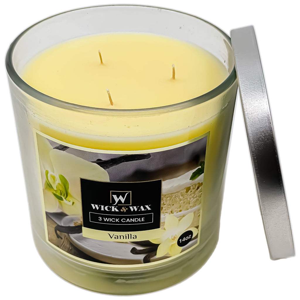14oz Vanilla Scented Jar Candle (3Wick)