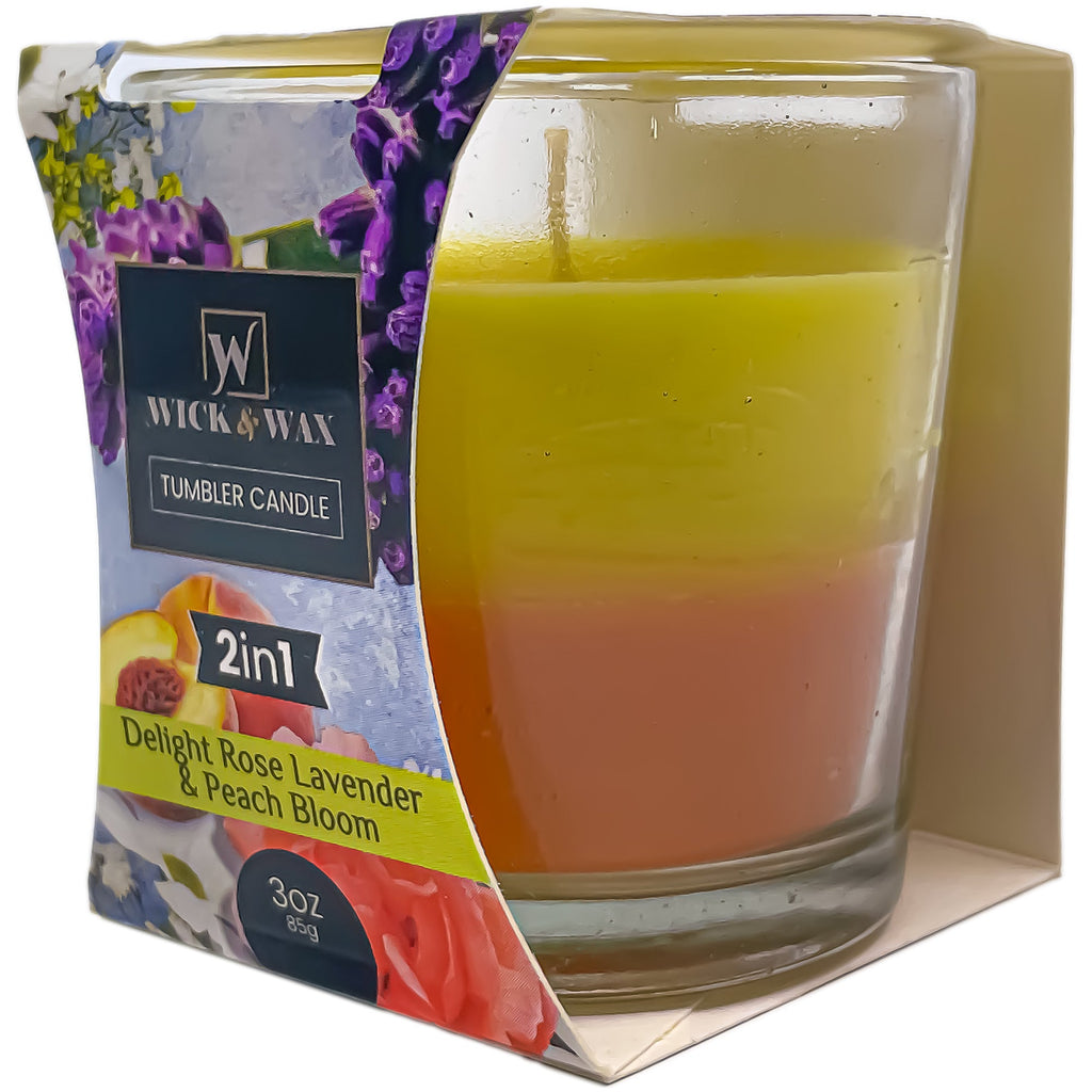 3.5oz Rose Lavende & Peach Blossom Double Scented Jar Candle