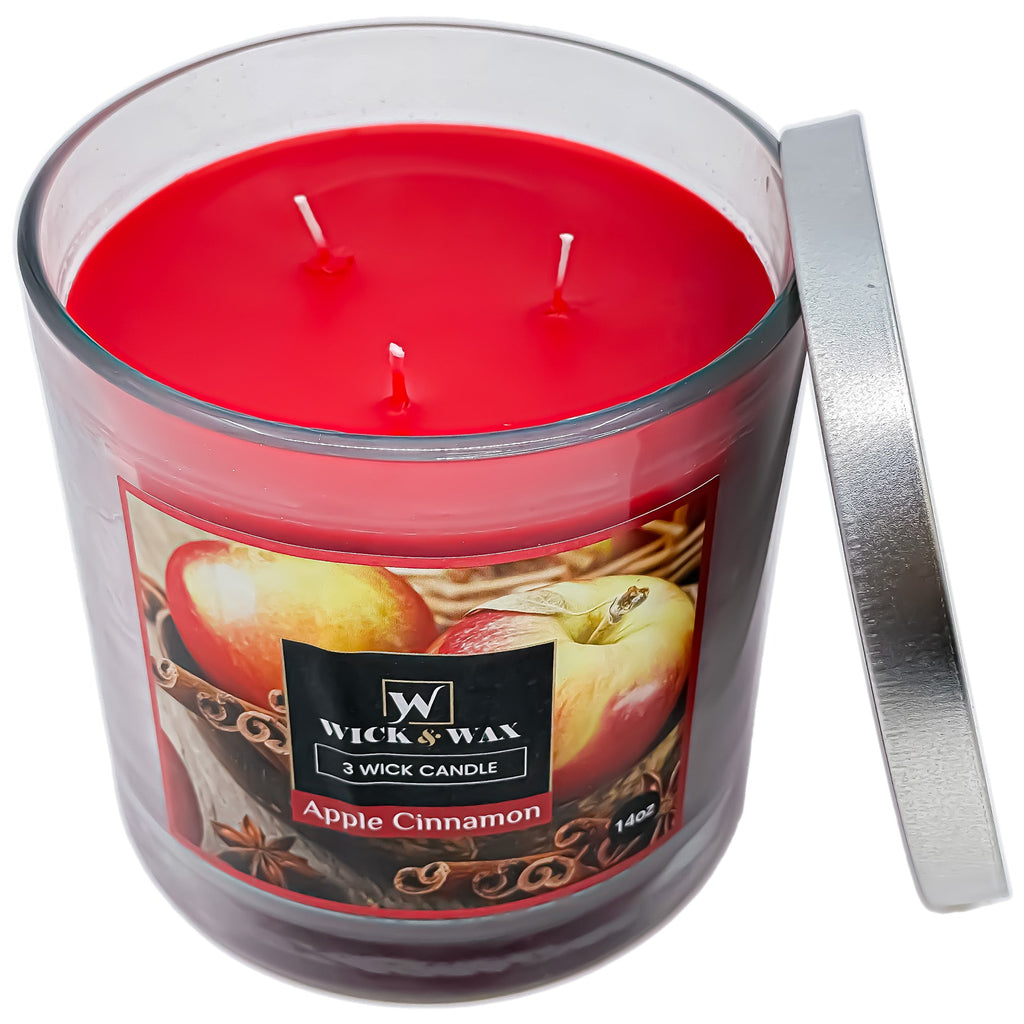 Apple Cinnamon Scented Jar Candle (3-wick)