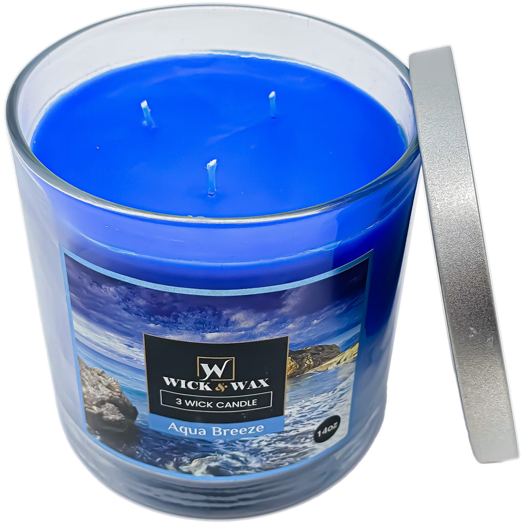 14oz Aqua Breeze Scented Jar Candle (3-wick)