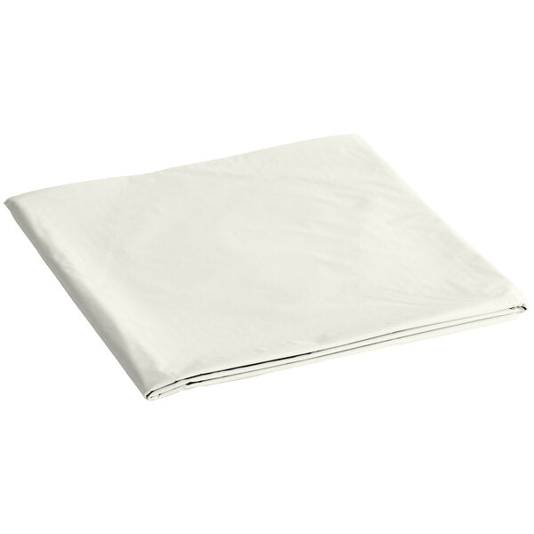 84'' Ivory Round TableCloth Plastic Disposable