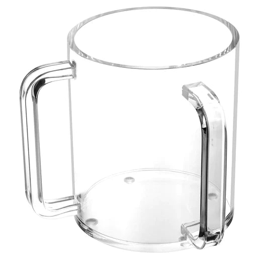 Clear Lucite Heavy Plastic Wash Cup with Clear Handles