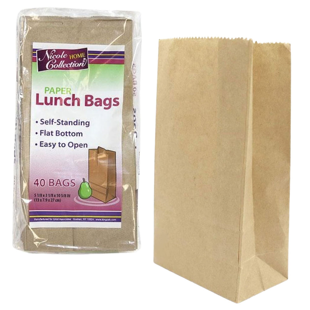 Brown Paper Lunch Bags, Size 5.125" x 3.375" x 10.75"