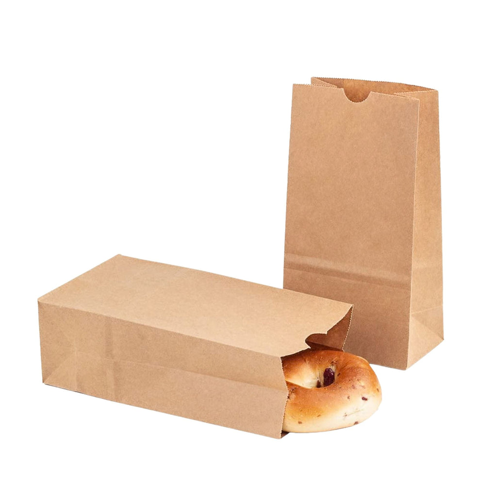 Brown Paper Lunch Bags, Size 5.125" x 3.375" x 10.75"