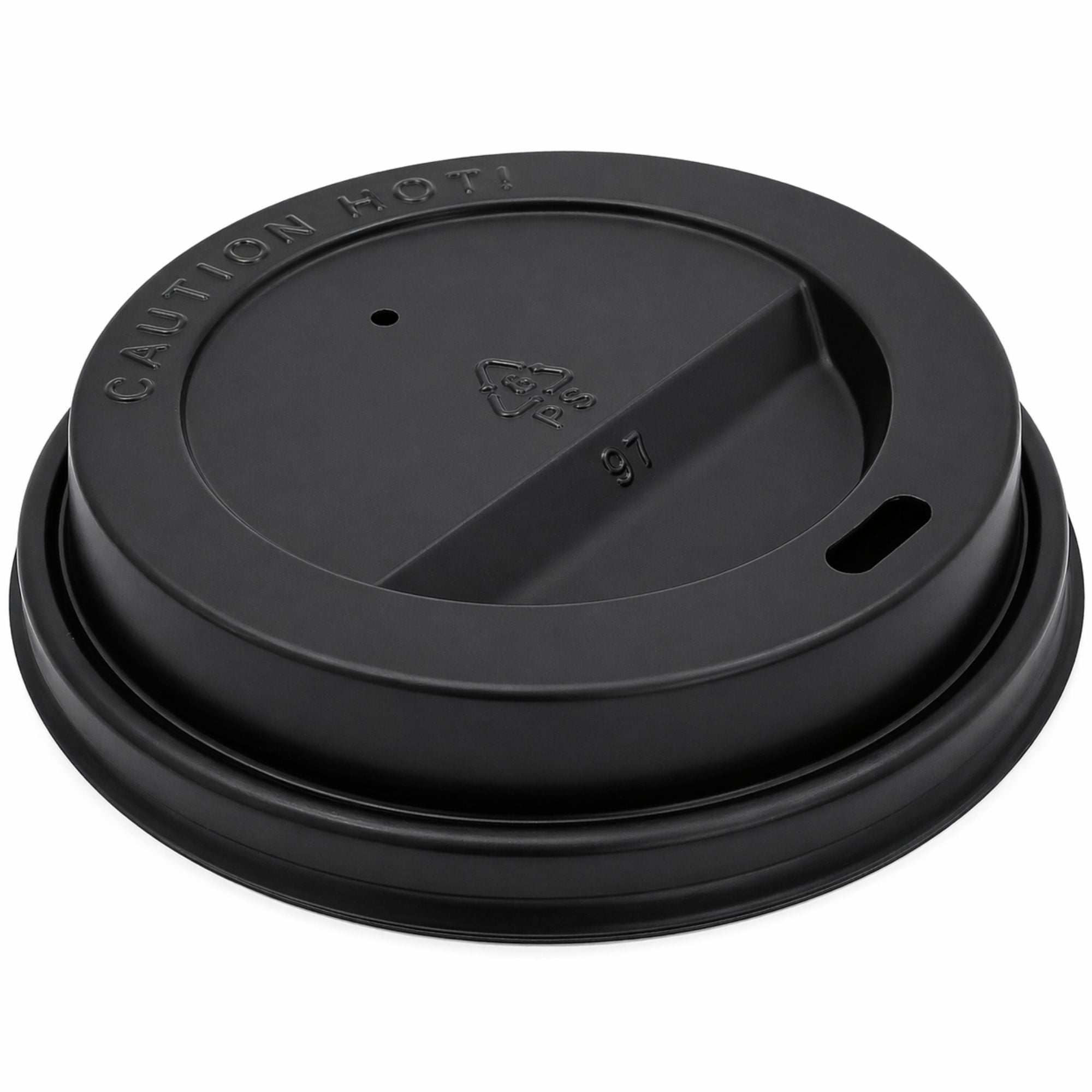 *BUY BULK* Black Dome Lids for 10, 12, 16 oz Poly Paper Cups Hot Cold Disposable Lids