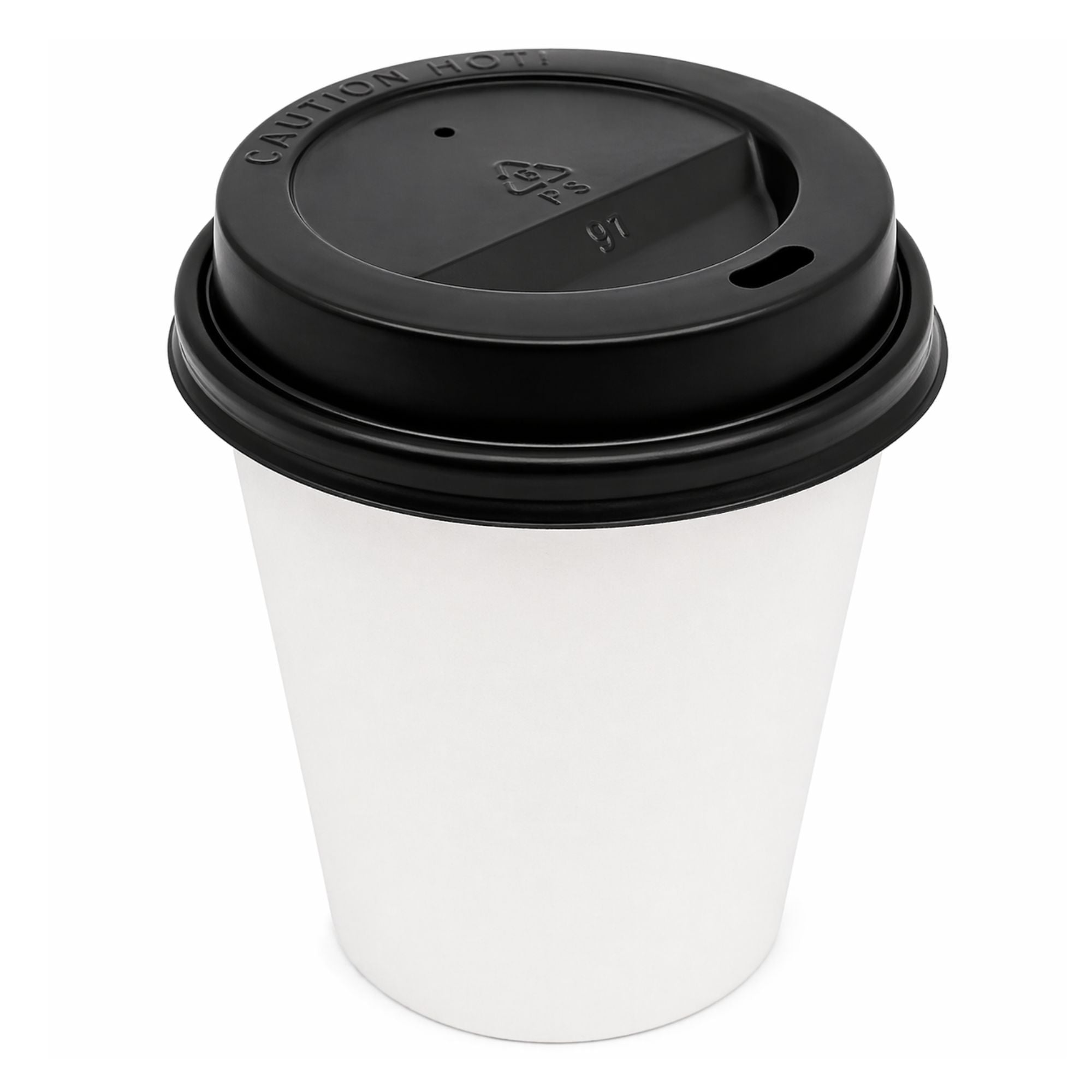 *BUY BULK* Black Dome Lids for 10, 12, 16 oz Poly Paper Cups Hot Cold Disposable Lids